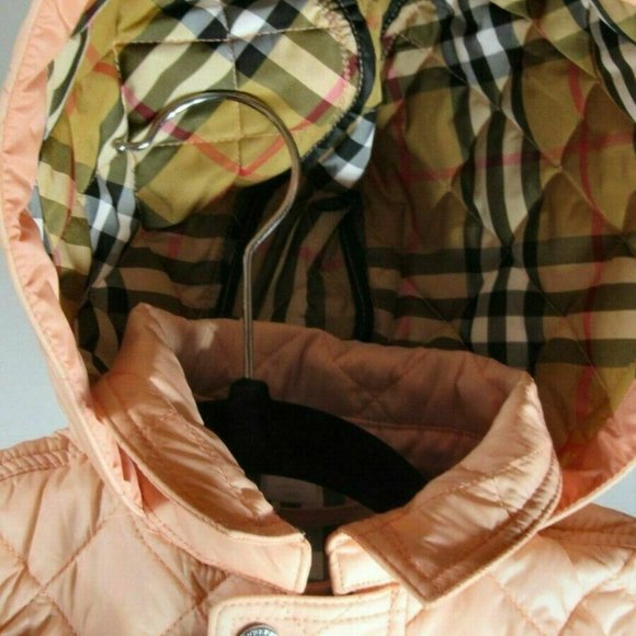 Burberry Baby Girls Pink Quilted Jacket - Picture 3 of 6